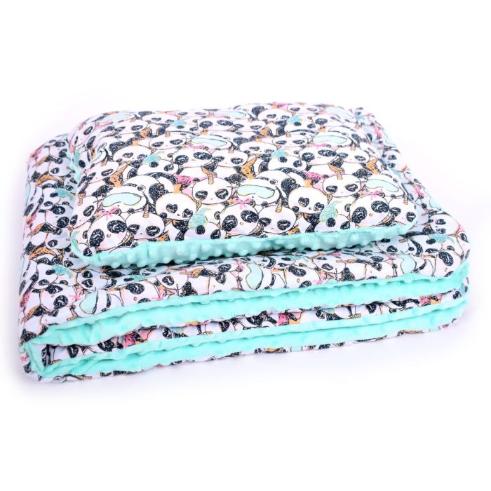 Komplektas vežimėliui "Turkus" pledas 60x75cm ir pagalvė 35x25cm 