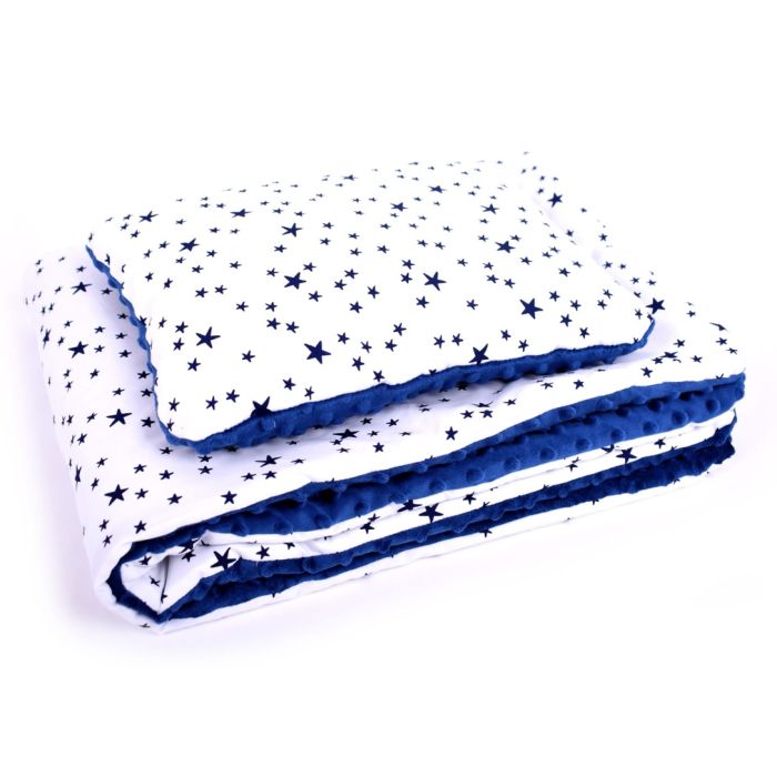 Komplektas vežimėliui "Night" pledas 60x75cm ir pagalvė 35x25cm 