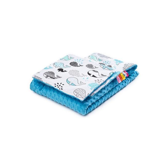 Komplektas "WHALE" pledas 100x75cm ir 35x25 pagalvė 