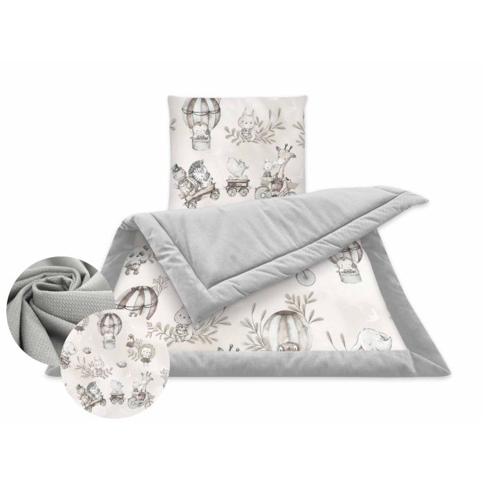 Pledas su pagalve kūdikiui  "Zoo in grey" 