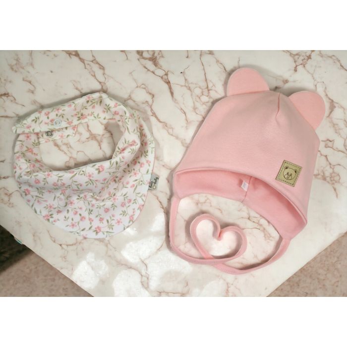 Kepurytė ir kaklaskarė kūdikiui "Candy pink" 