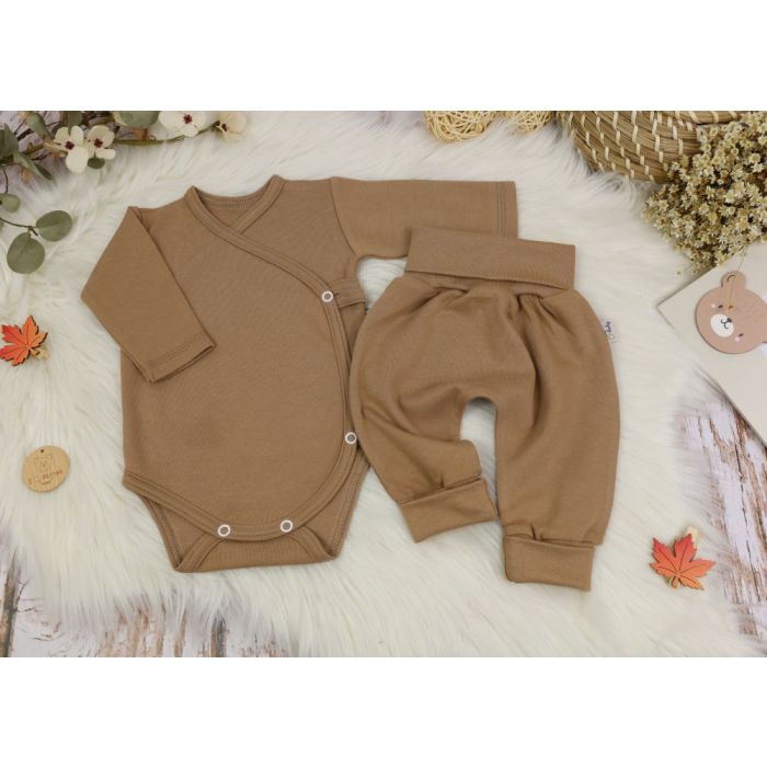 Drabužėliai kūdikiui "Blank baggi coffee" 2 dalių