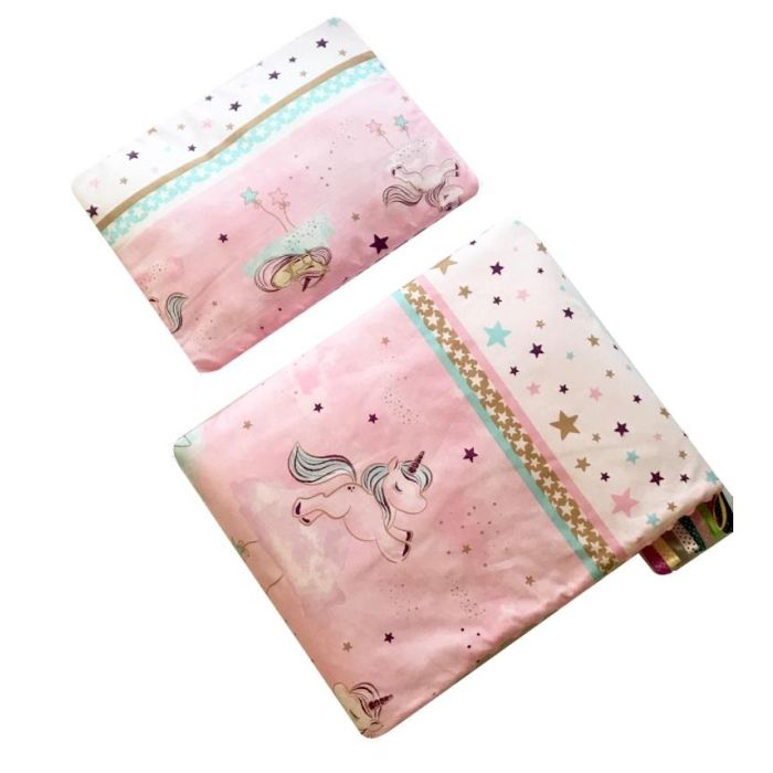 Pledukas ir pagalvė kūdikiui su vienaragiais