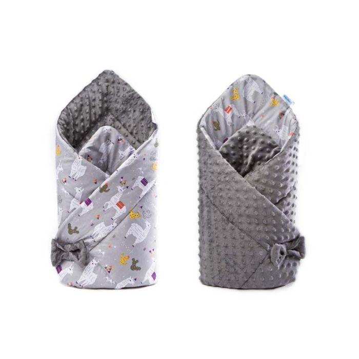Dvipusis vokelis kūdikiui "Lama linda" pilkas