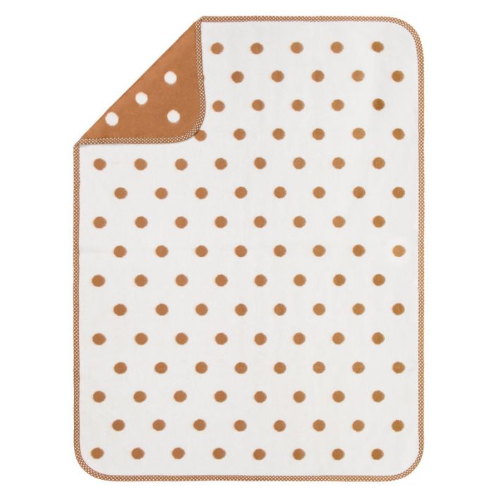 Pledas "Polka Dots" 100x75cm iš medvilnės rudos sp.