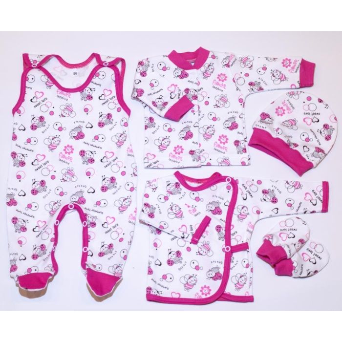 Kūdikio kraitelis - drabužėliai naujagimiui "Lady bug" 5 dalių 