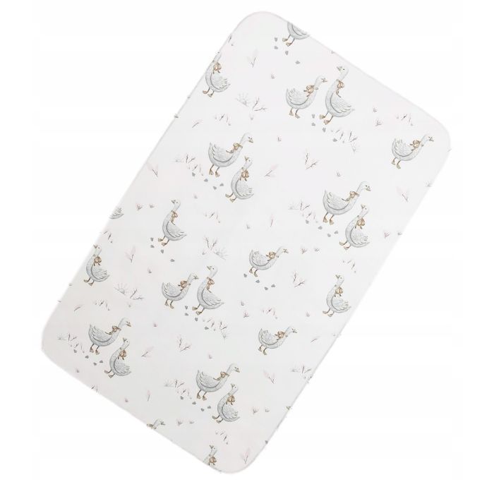 Medvilninė paklodė su guma 60x120 cm "Golden goose grey" 