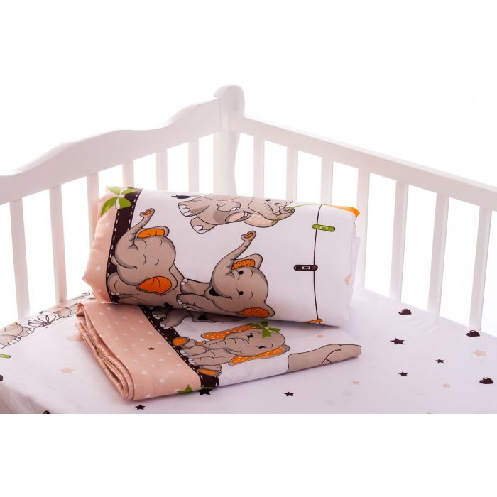 Patalynė kūdikiams 135x100 "FUNNY ELEPHANTS" 