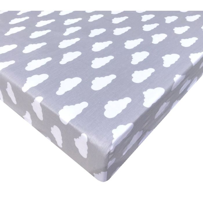Paklodė su guma 120x60 "Clouds" - medvilninė 