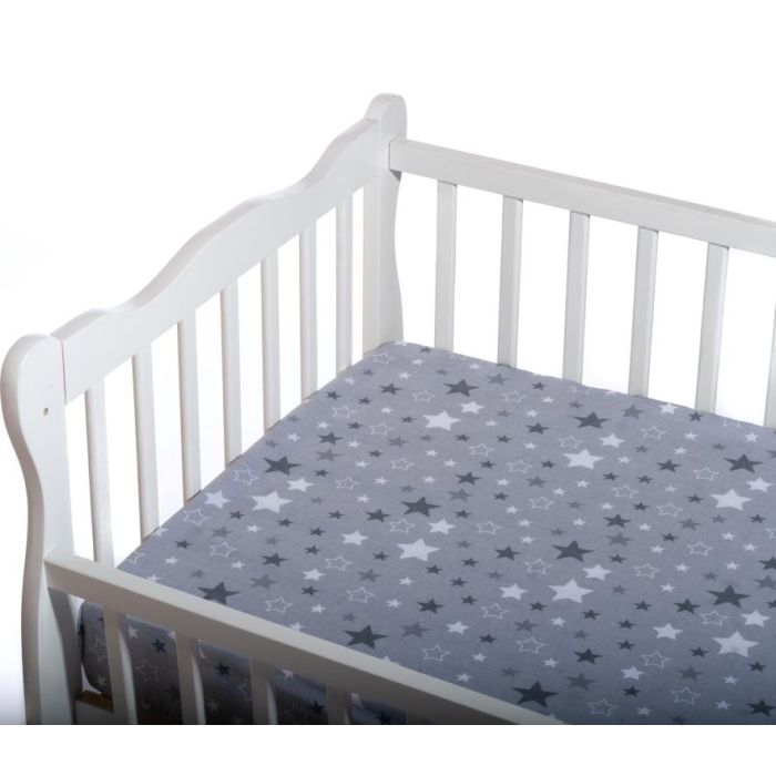 Paklodė su guma 120x60 "Galaxy" - medvilninė, pilka