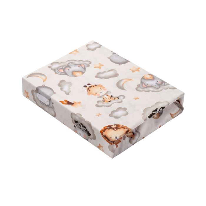Paklode kūdikiui su guma 60x120 "Keep dreaming beige"- medvilninė