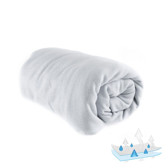 Neperšlampama paklodė su guma vežimėliui 75x35cm pilkas