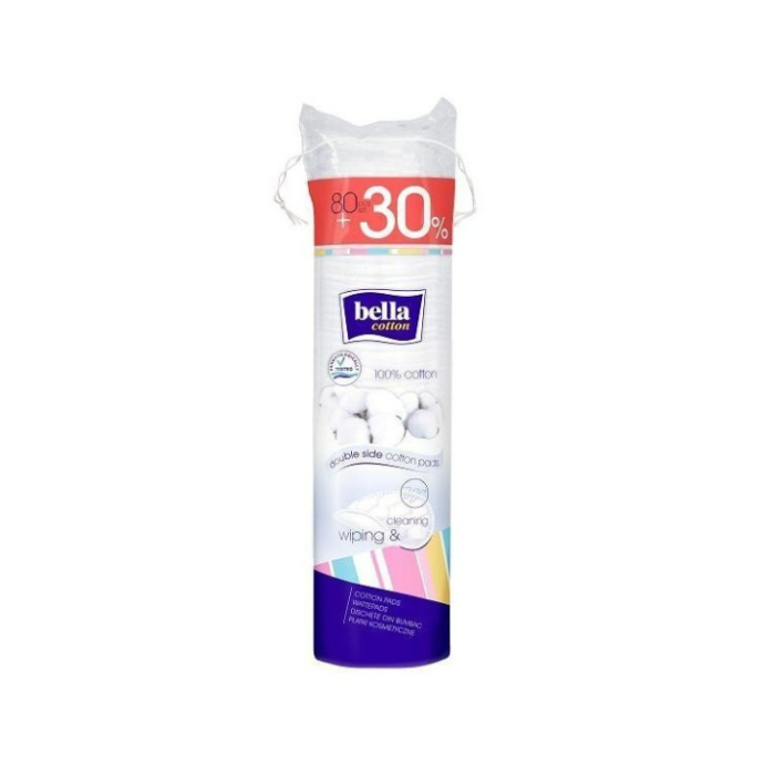 Kosmetiniai vatos lapeliai kūdikiams BELLA 80 vnt + 30 %