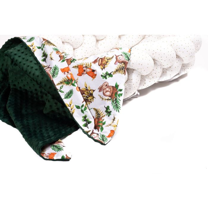 Pledas kūdikiui "FOREST FAMILY" 100x75cm  žalias