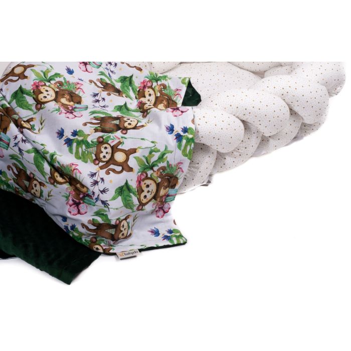 Pledas kūdikiui "Monkey's fiesta" 100x75cm  žalias