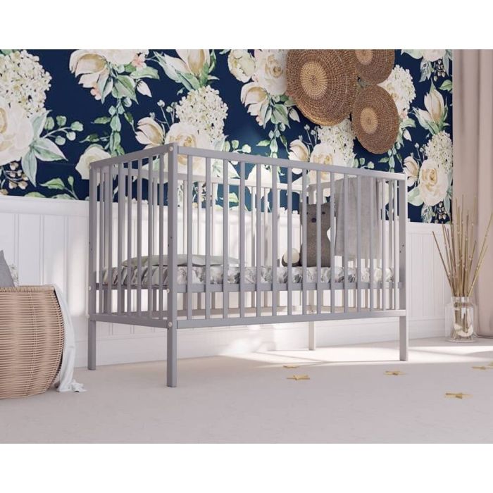 Kūdikio lovytė "Magda" 120x60 cm pilkos spalvos 