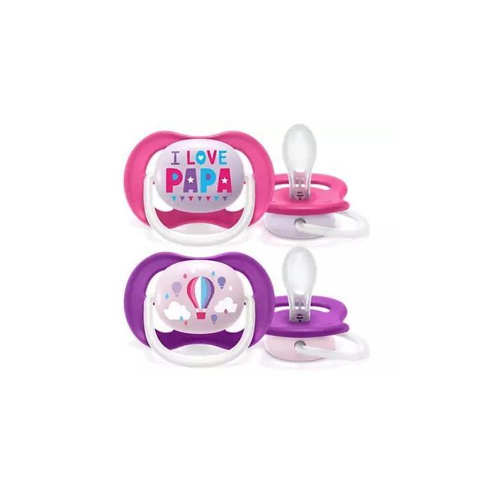 Čiulptukai AVENT "Ultra Air" ortodontinis 6-18 m 2vnt I love papa
