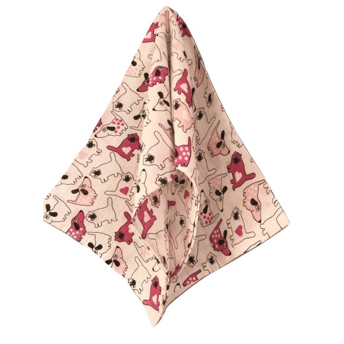 Vystyklas kūdikiui iš marlės lux 60x80cm "Cats" rožinis