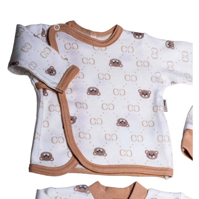 Kūdikio kraitelis - drabužėliai naujagimiui "Bear glamour" 5 dalių baltas