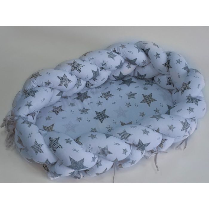 Kūdikio lizdelis - apsaugėlė  2 in 1 "Galaxy" melsvos spalvos