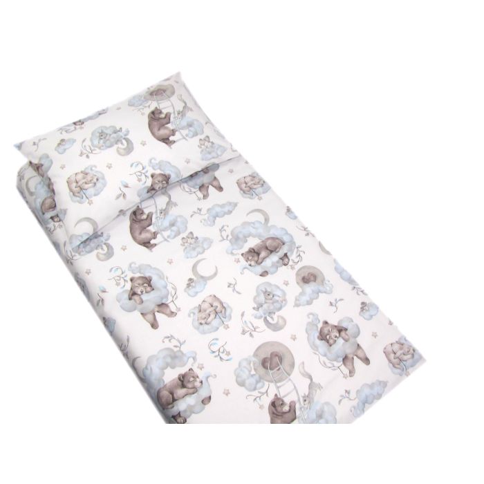 Patalynė kūdikio lopšiukui 80x70cm "Cosy clouds" melsvos spalvos 