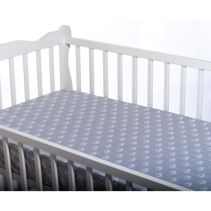 Paklodė su guma 120x60 "Jumbo" - medvilninė, pilka