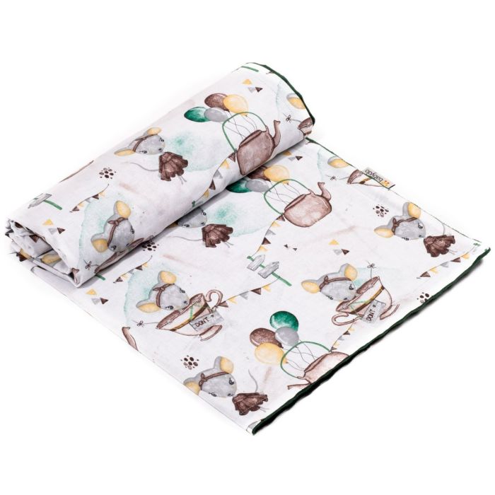 Pledas kūdikiui "Baby mouse" 100x75cm  žalias