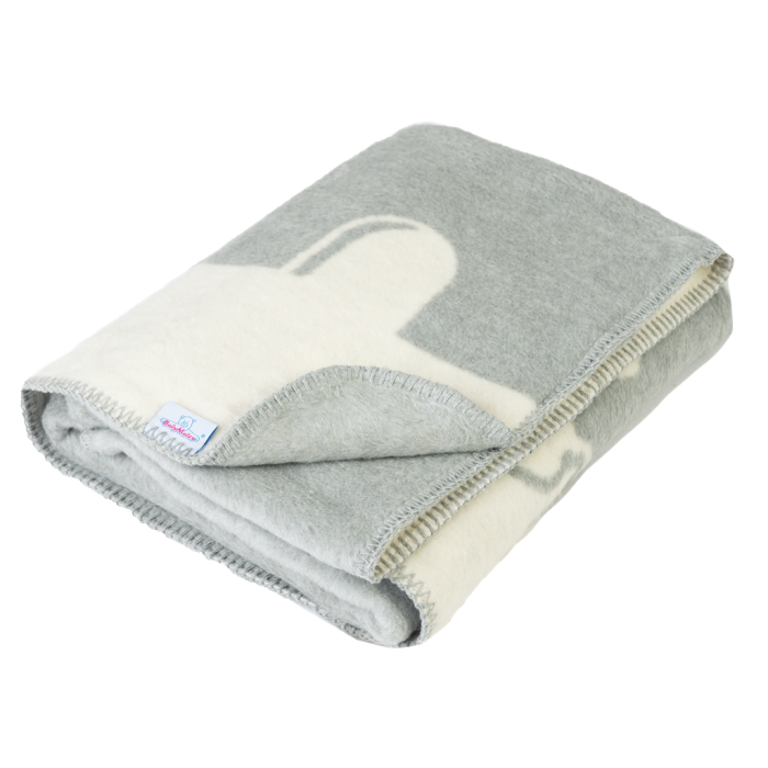 Pledas kūdikiui "Mouse" 100x75cm pilkas