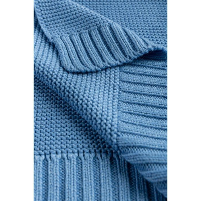 Megztas pledukas kūdikiui "Bamboo" 100x80 melsvas