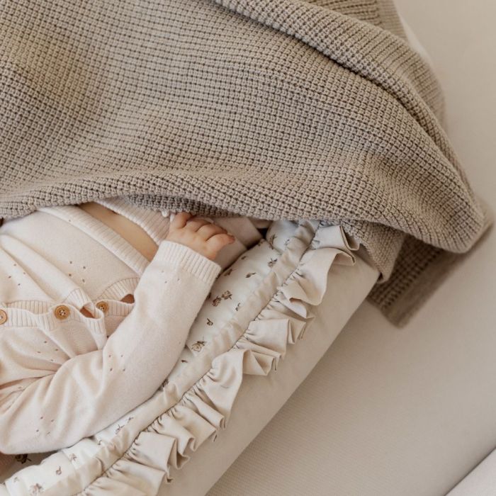 Megztas pledas kūdikiui "MERINO" 90X75 light beige