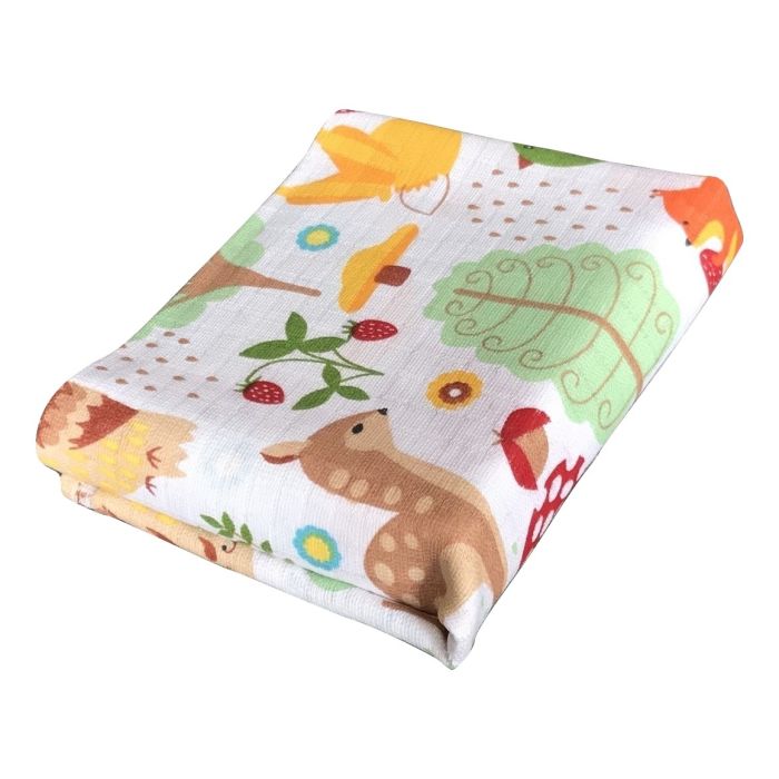 Vystyklas kūdikiui iš marlės lux 60x80cm "Forest" 