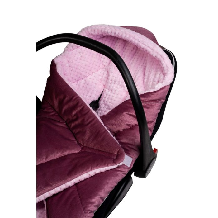 Pledas - vokelis automobilinei kėdutei "WARM VELVET" 80x80 cm bordo