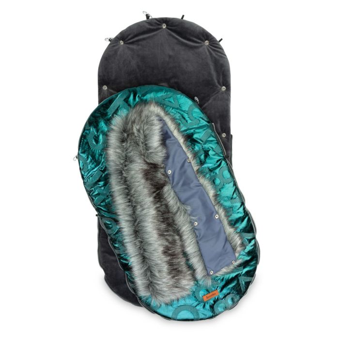 Šiltas miegmaišis - vokelis vežimėliui  "Aspen glamour" žalias