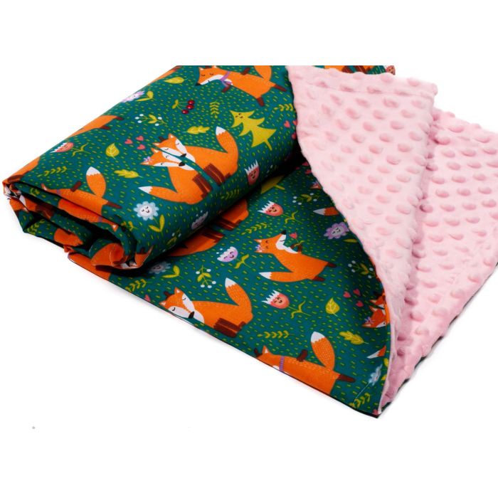 Pledas kūdikiui "Red couple" 100x75cm  rožinės spalvos