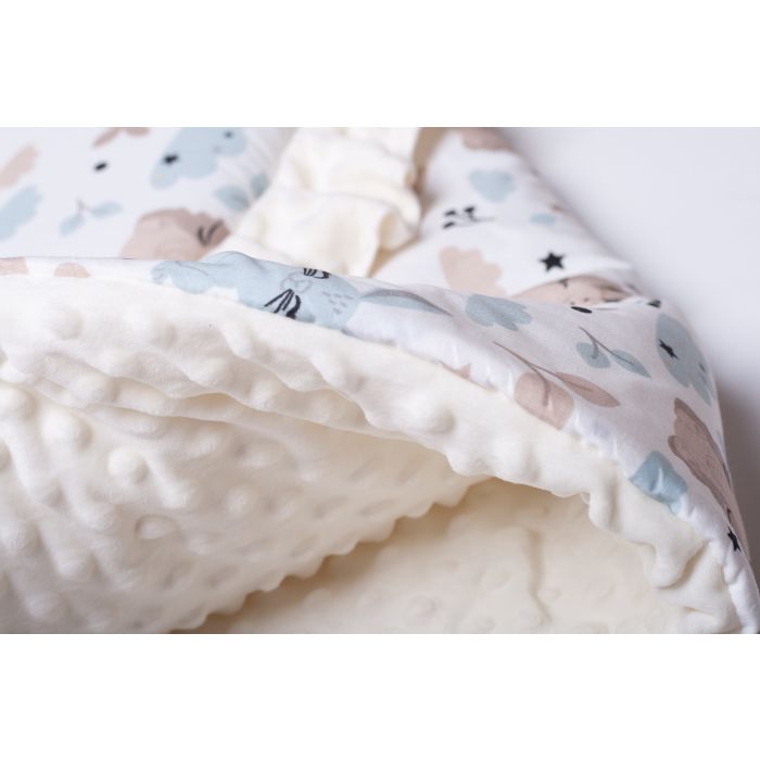 Pledukas kūdikiui "Bunny& Hedgehog" su pagalve, smėlio spalvos