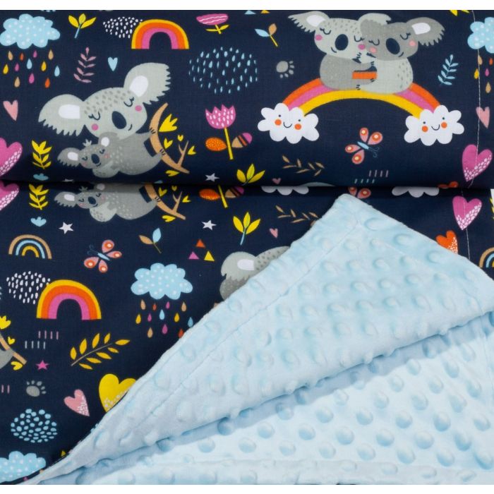 Pledas kūdikiui "Koala in Love" 100x75cm  melsvas