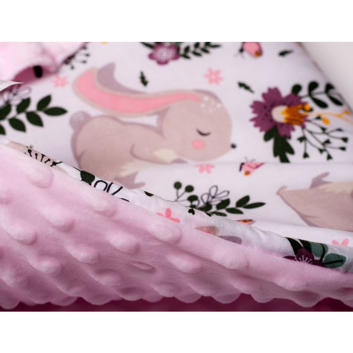 Komplektas kūdikio vežimėliui "Bunnies &Flowers" 