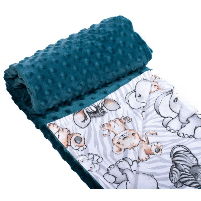 Pledas kūdikiui "Lion" 100x75cm  smaragdo spalvos