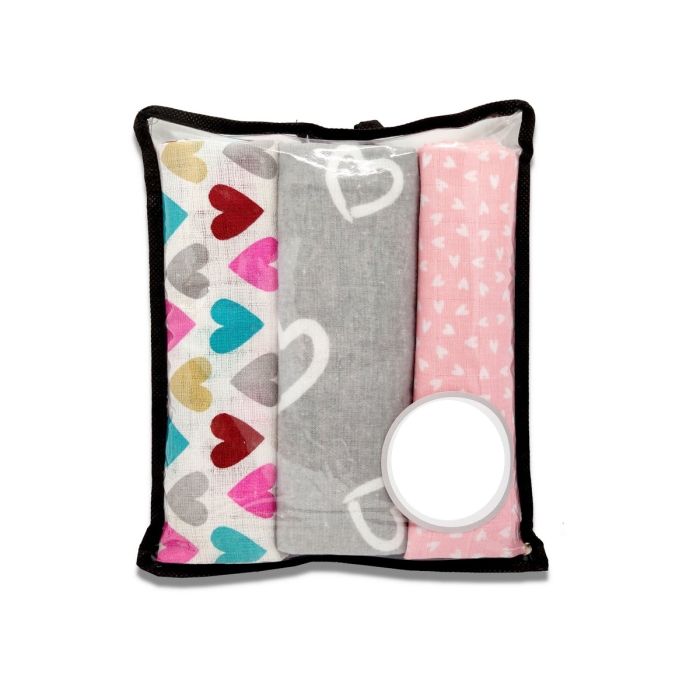 Vystyklų rinkinys kūdikiams "MIX - Hearts" 