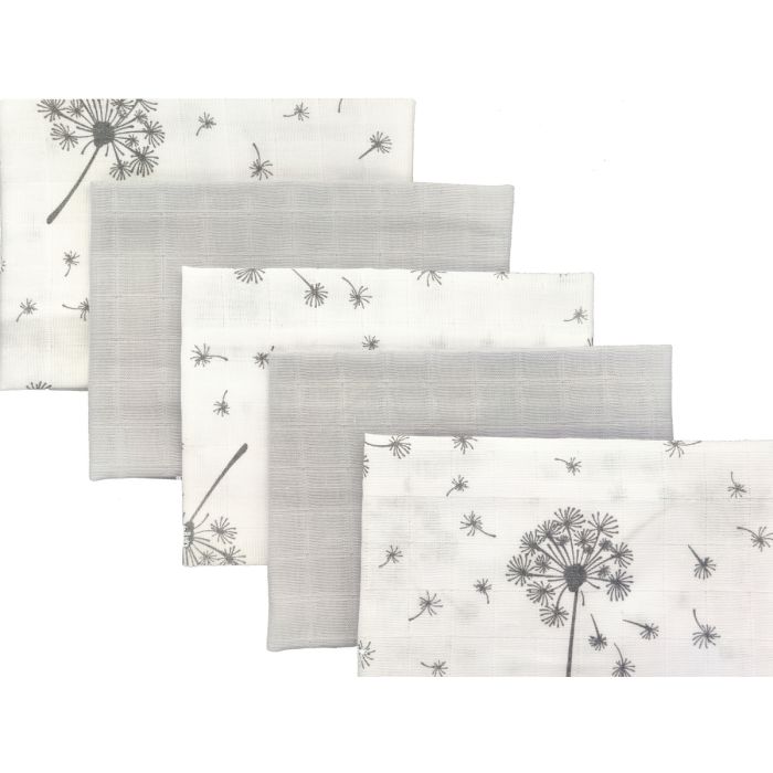 Muslino vystyklų rinkinys kūdikiams "Mini" 5 vnt 38x38 cm Fly