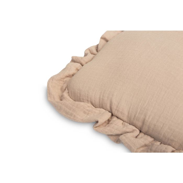 Muslino komplektas kūdikiui "Luxury soft" pledas 56x76 cm ir pagalvė 38x28 cm smėlio spalvos