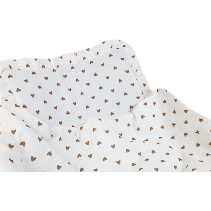 Muslino komplektas kūdikiui "Love" pledas 70x80 cm ir pagalvė 25X35 cm 