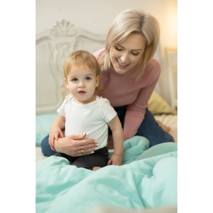 Muslino patalynė kūdikiui 135x100 "Soft mint" 