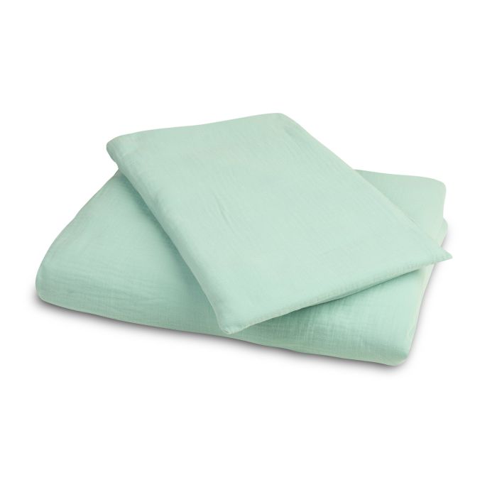 Muslino patalynė kūdikiui 135x100 "Soft mint" 