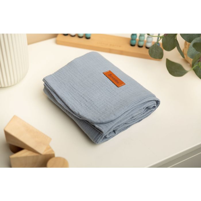 Muslino pledukas kūdikiui "Vittoria jeans" 75x100 cm 