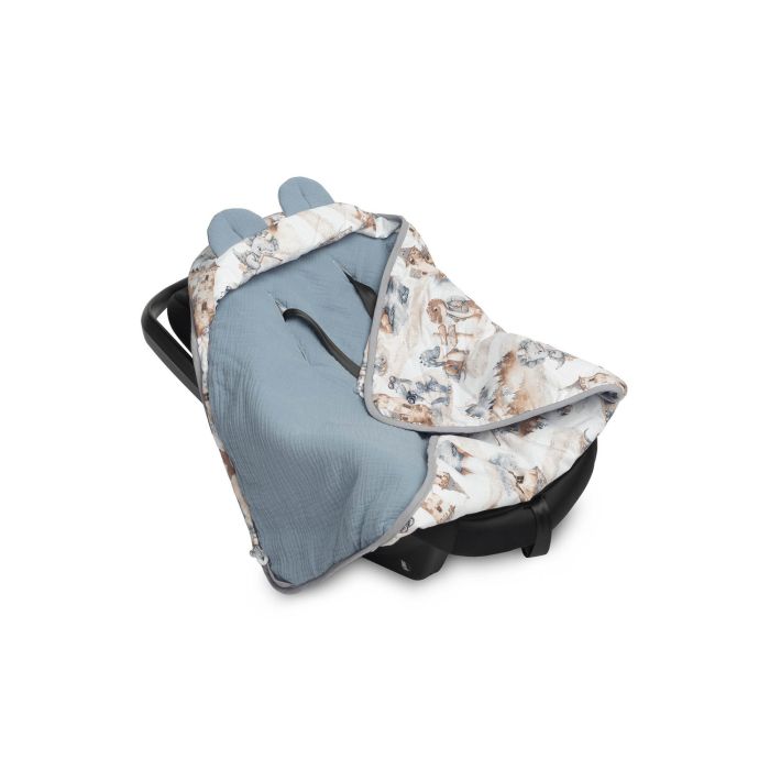 Muslino pledas automobilinei kėdutei "Draco" 90x90 cm jeans