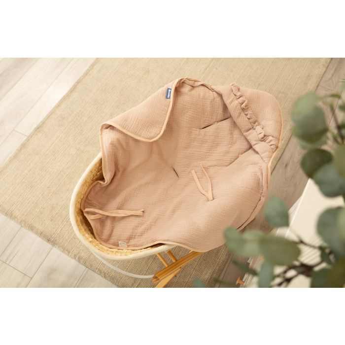 Muslino pledas automobilinei kėdutei "Natural" 90x90 cm beige