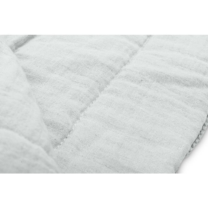 Muslino ir megztos medvilnės pledukas ir pagalvė kūdikiui "Luxury" pilkas