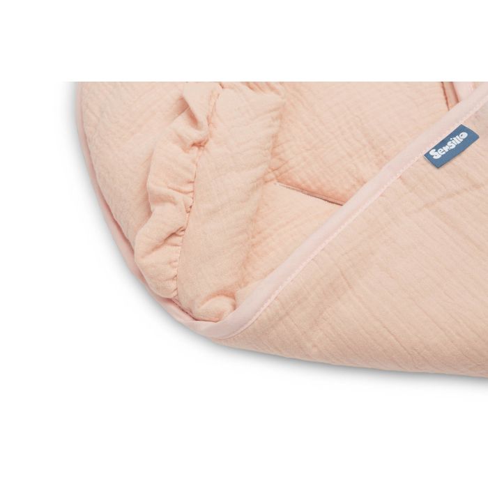 Muslino pledas automobilinei kėdutei "Natural" 90x90 cm pink