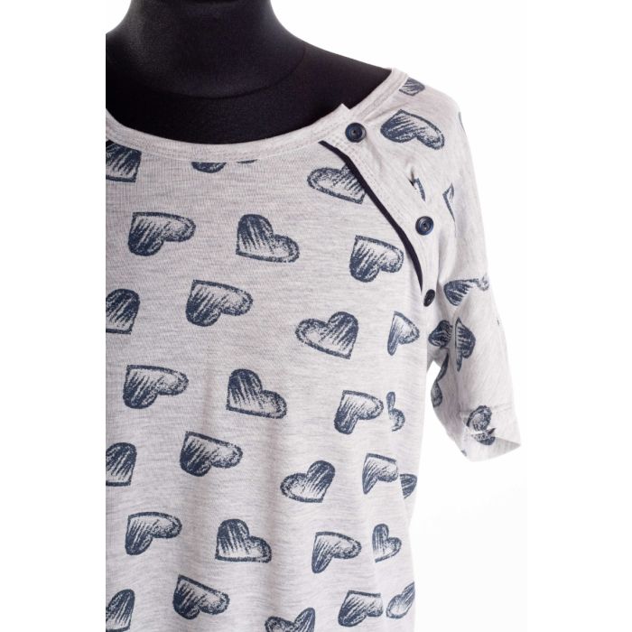 Naktiniai maitinančioms ir nėščiosioms "Grey Hearts"